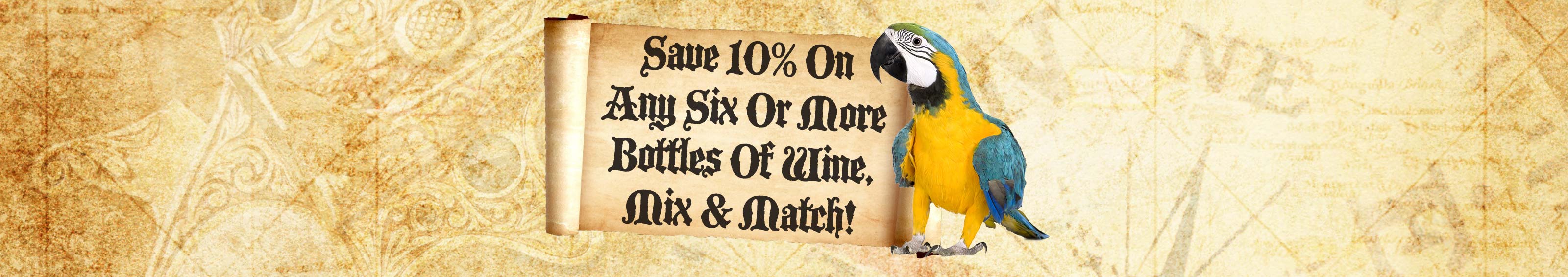 Captain Jack's - Save 10% on any Six or More Bottles of Wine - Mix & Match